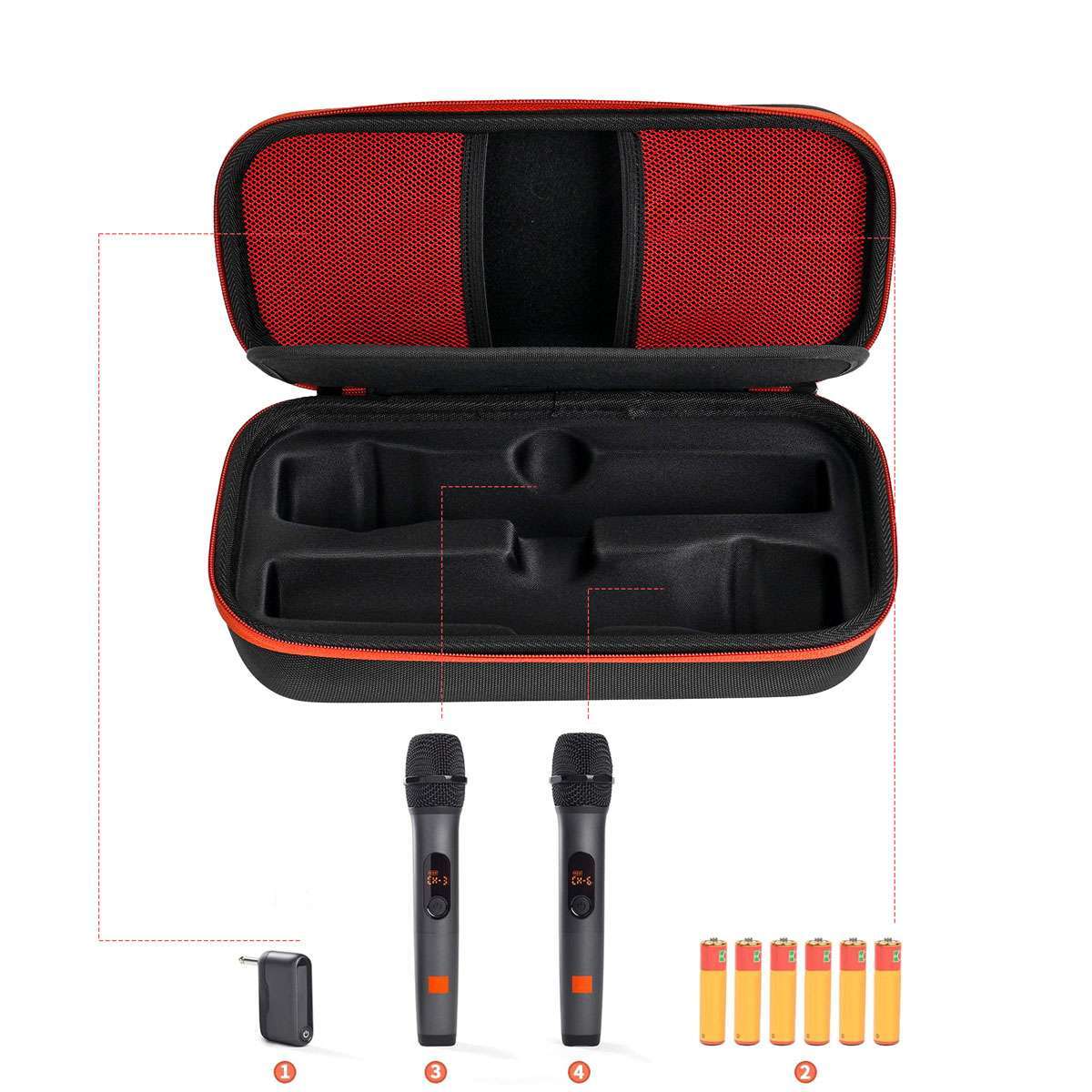 Microphone Bag Wireless Mic Carrying Case Eva Waterproof Shockproof Light Weight