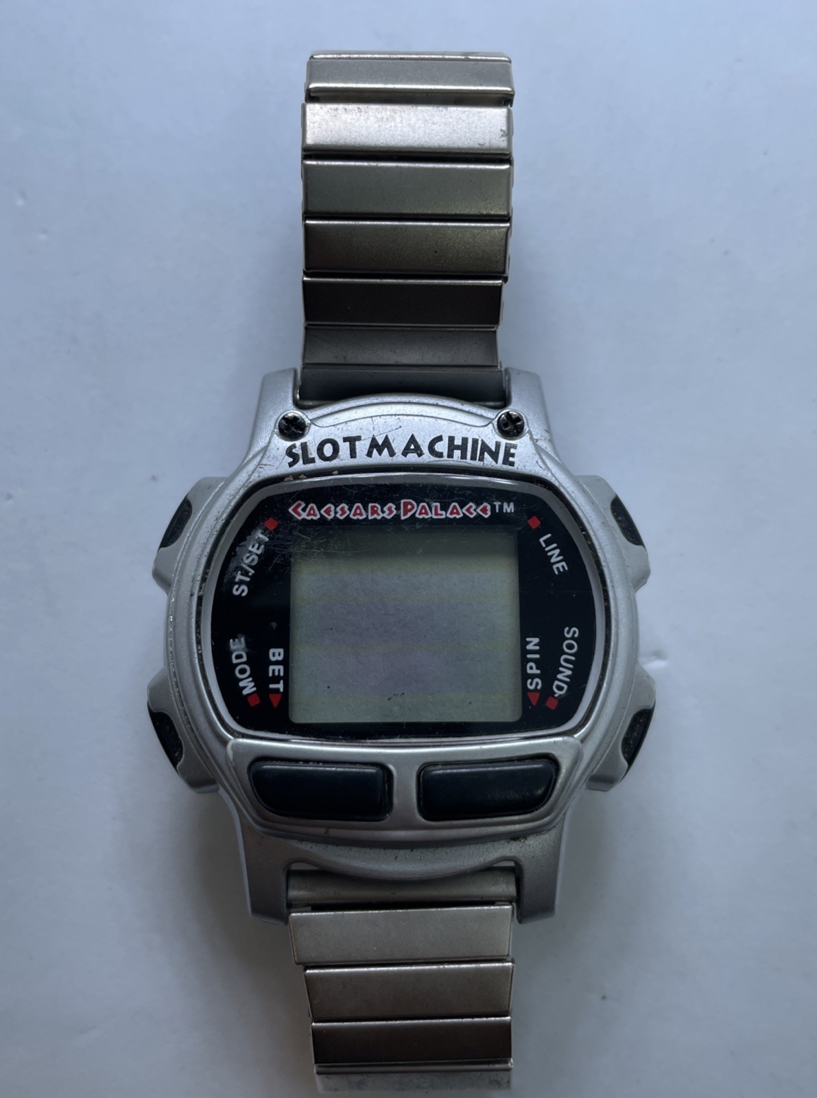 U27691 Vintage GT Caesars Palace Slot Machine Video Game Watch FOR PARTS G3D