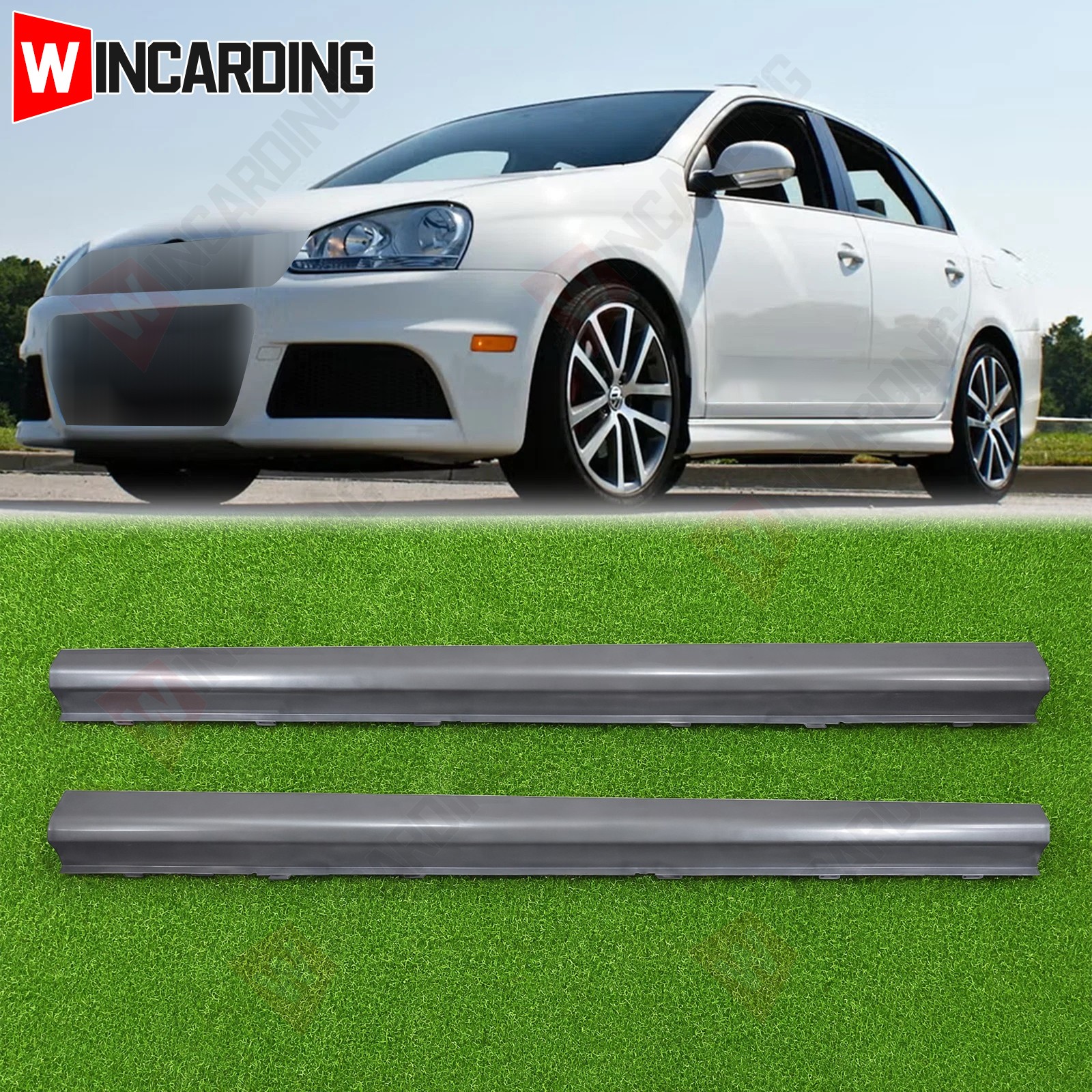 Pair Slip-on Rocker Panels For 2006-2010 VW Jetta 4 Door Driver + Passenger Side