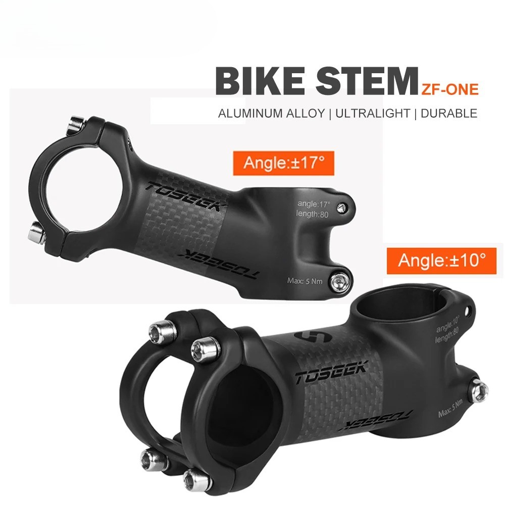 Carbon Stem 10/17Degree Mountain Bike 31.8mm Handlebar Stem 60/70/80/90/100mm