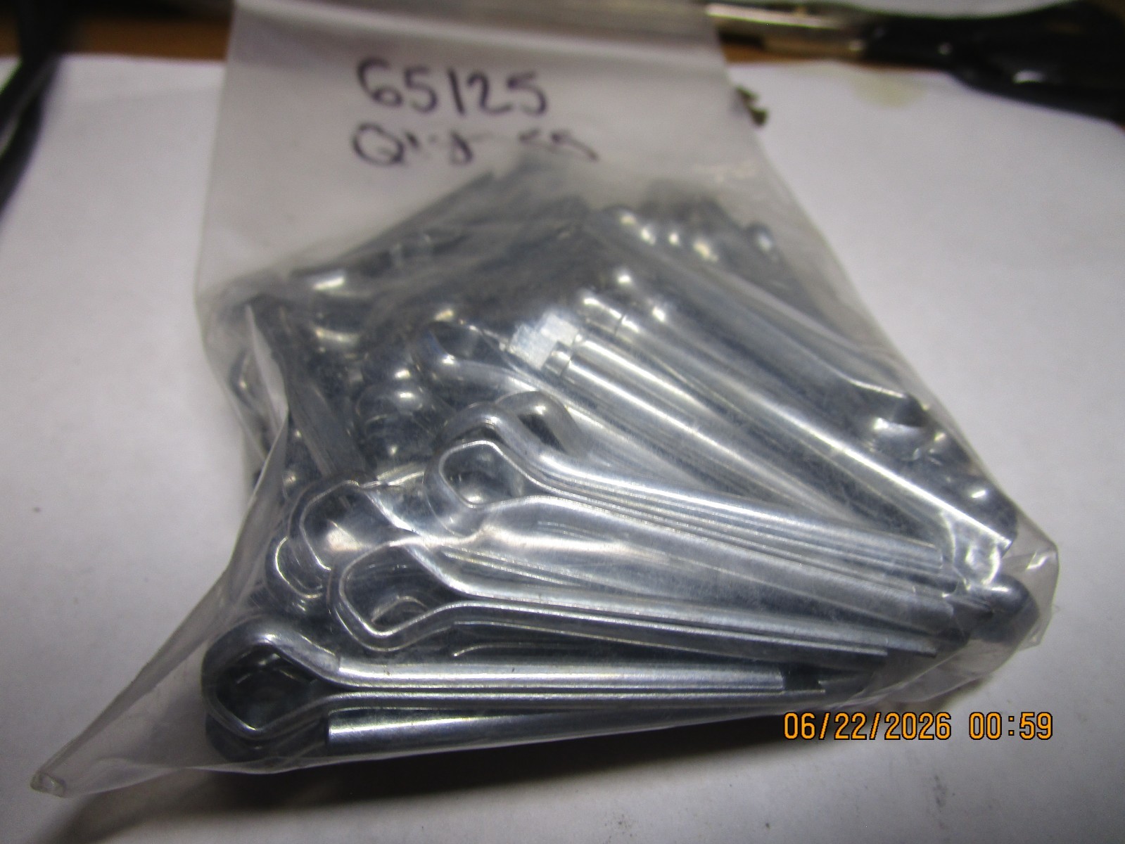 3/16" x 1-1/2" Zinc Finish Extended Prong Cotter Pin QTY 55