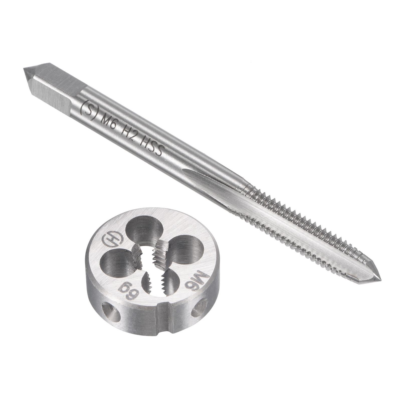 M6 x 1mm Metric Tap and Die Set HSS Machine Thread Tap with Round Die
