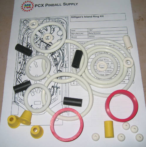 1991 Bally/Midway Gilligan's Island Rubber Ring Kit