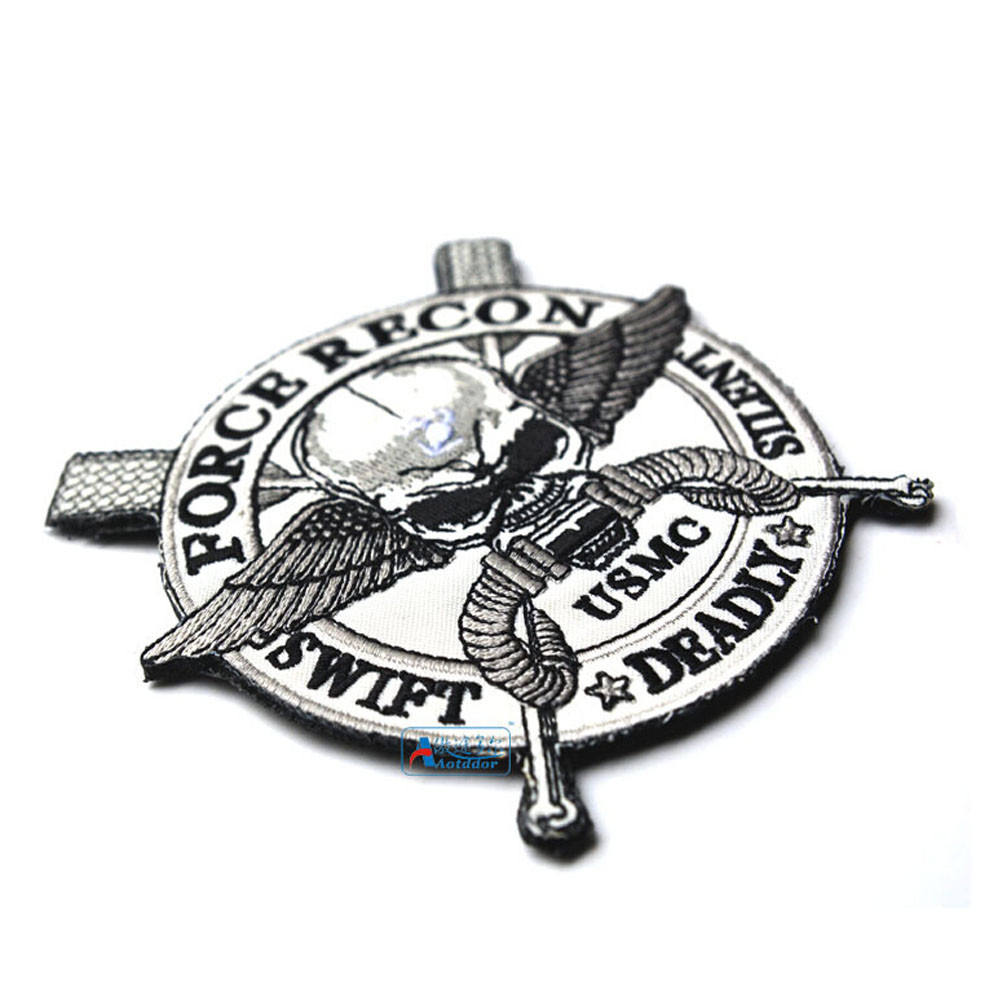 US MARINES FORCE RECON SWIFT DEADLY NAVY TACTICAL HOOK PATCH BADGE