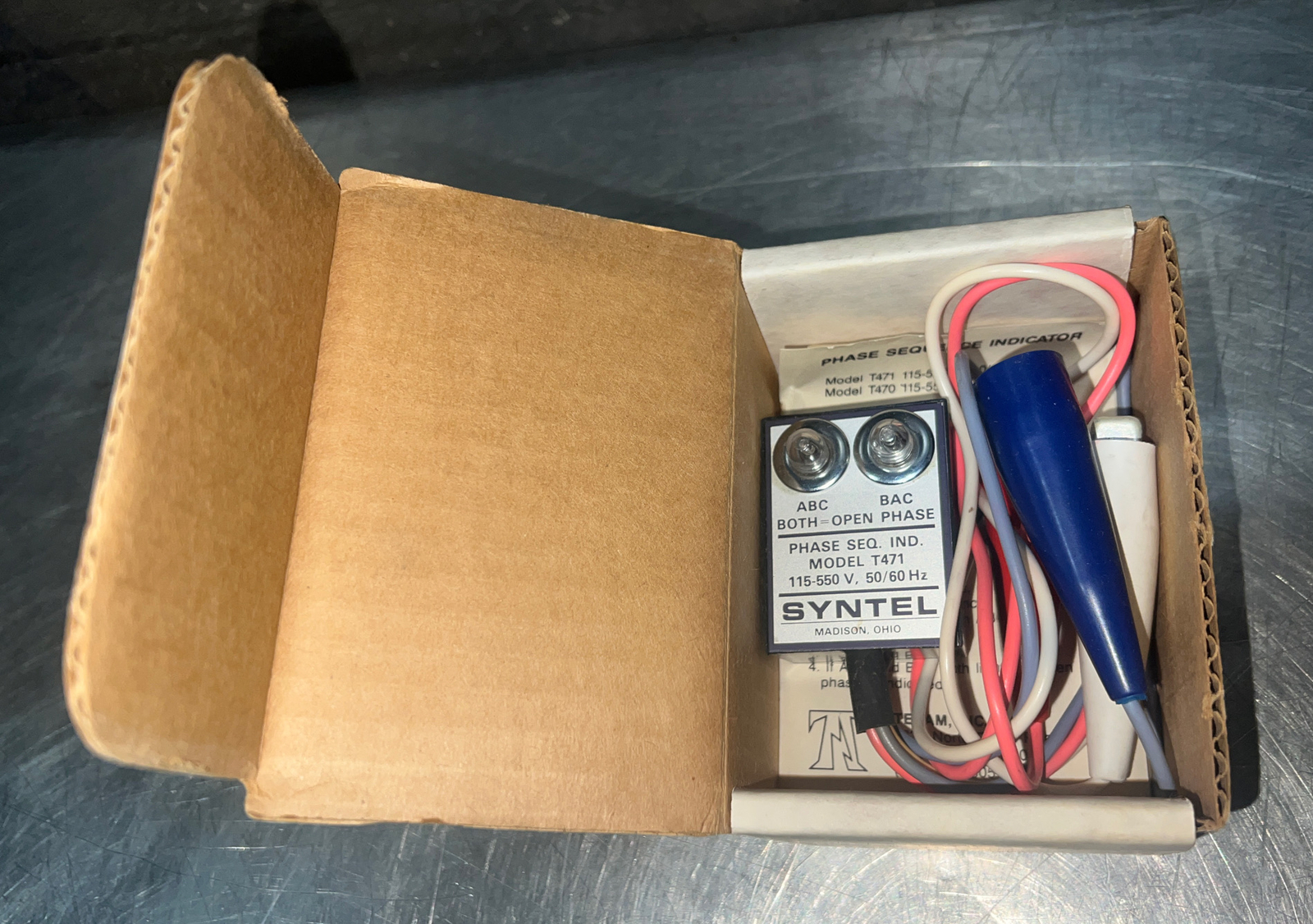 NOS SURPLUS Syntel T471 Phase Sequence Indicator 115-550v-ac