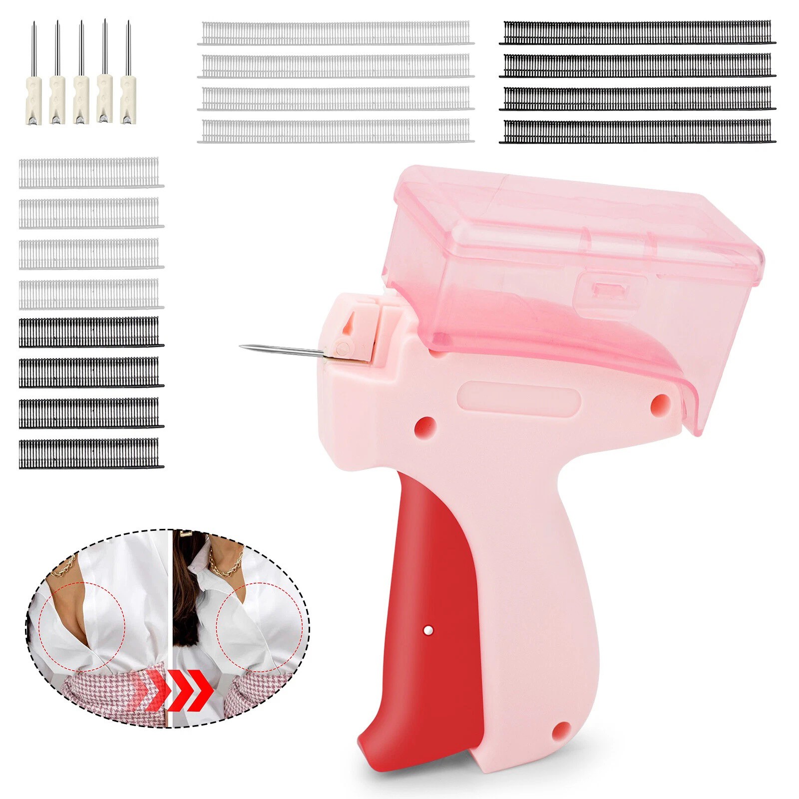 Pink Stitch Gun Smooth Operation Effortless Fixing Multi-purpose for Wool Cotton