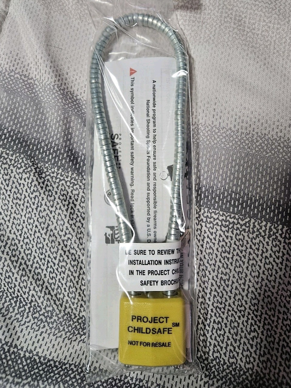 Project ChildSafe Yellow Steel Cable Gun Lock for Pistol, Rifle,Shotgun Security