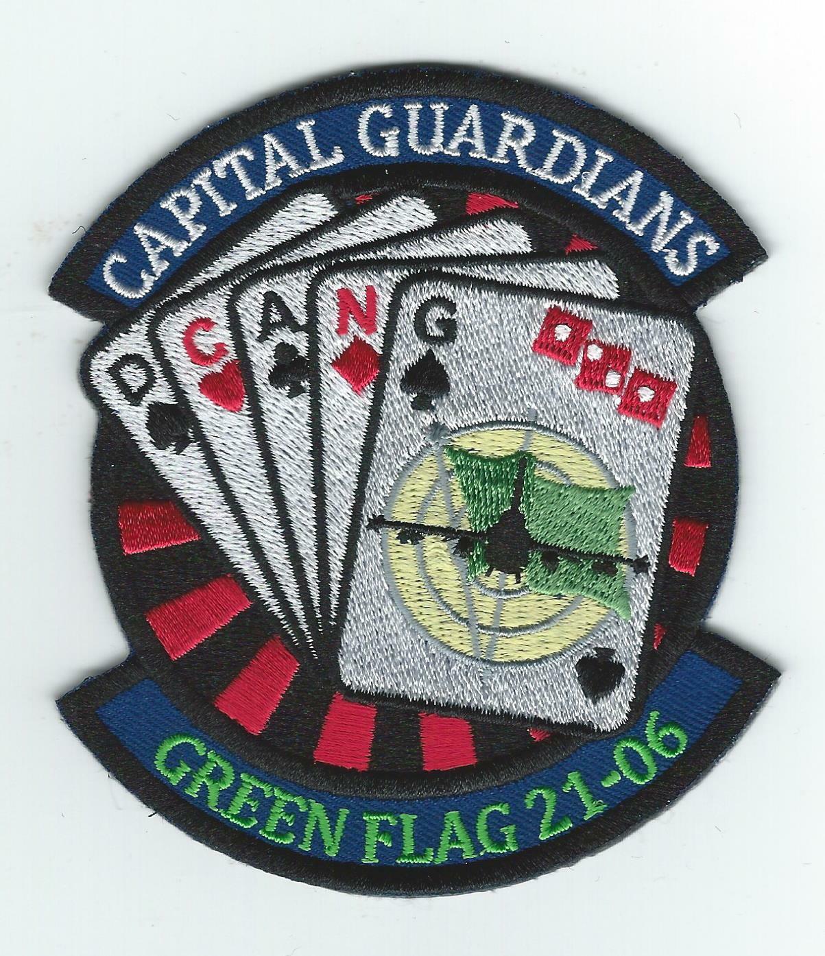 121st FIGHTER SQUADRON 'CAPITAL GUARDIANS' GREEN FLAG 21-06 (THEIR LATEST) patch