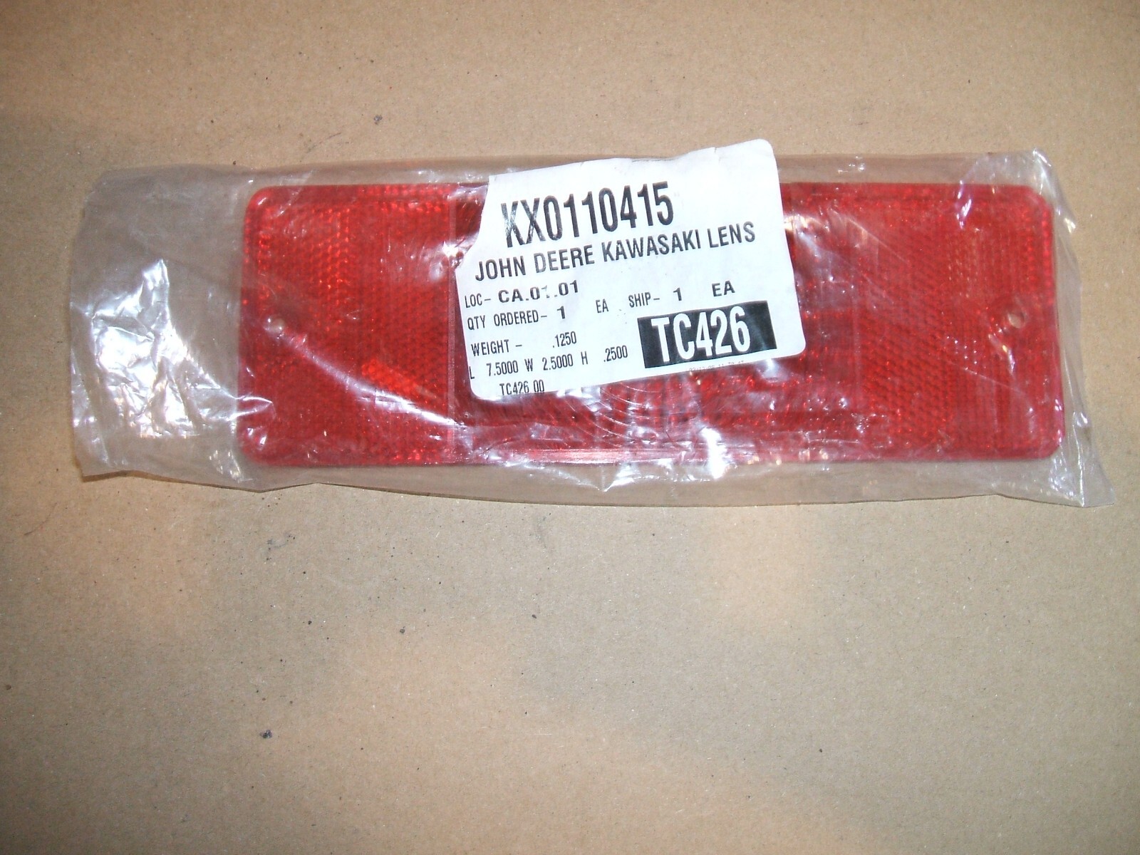 John Deere/Kawasaki Tail Light Lens, P/N KX0110415