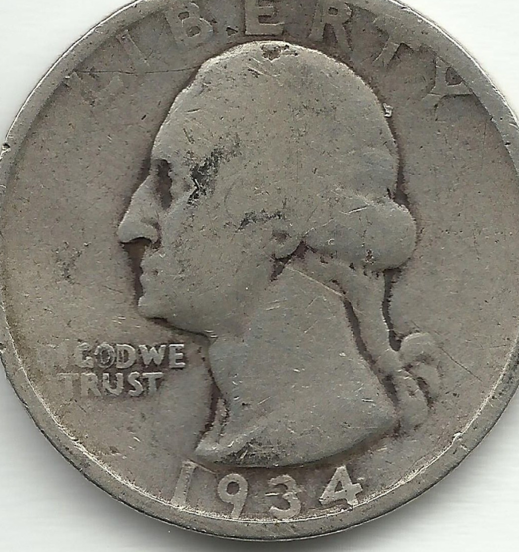 1934 Washington Quarter Coin Unknown Mint