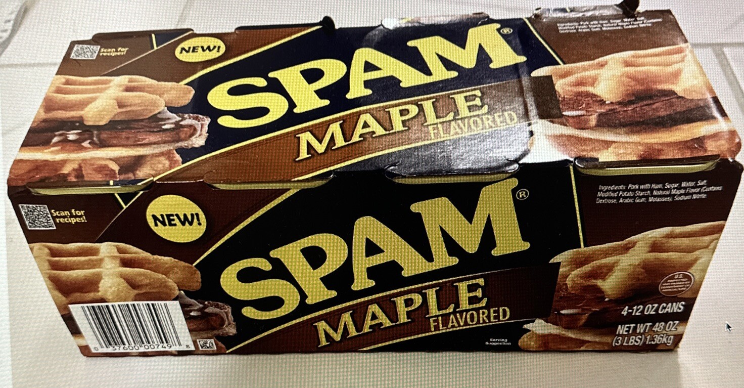 4 Pack Spam New Maple Flavored Luncheon Meat 12 oz