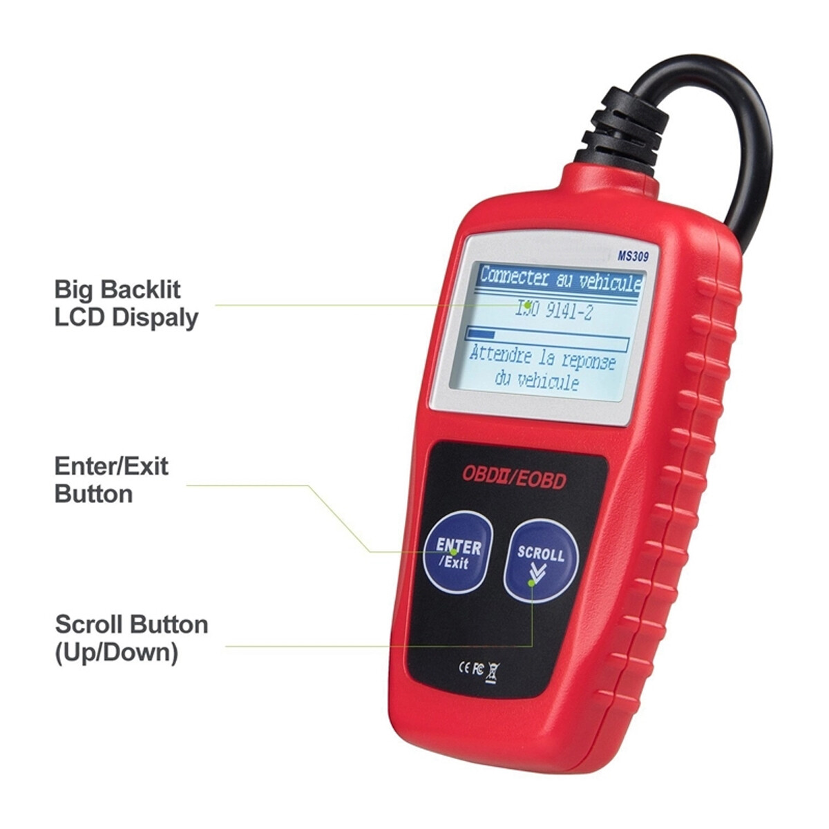 Car Bluetooth Scanner Code Reader OBDII MS309 Read Diagnostic Tool