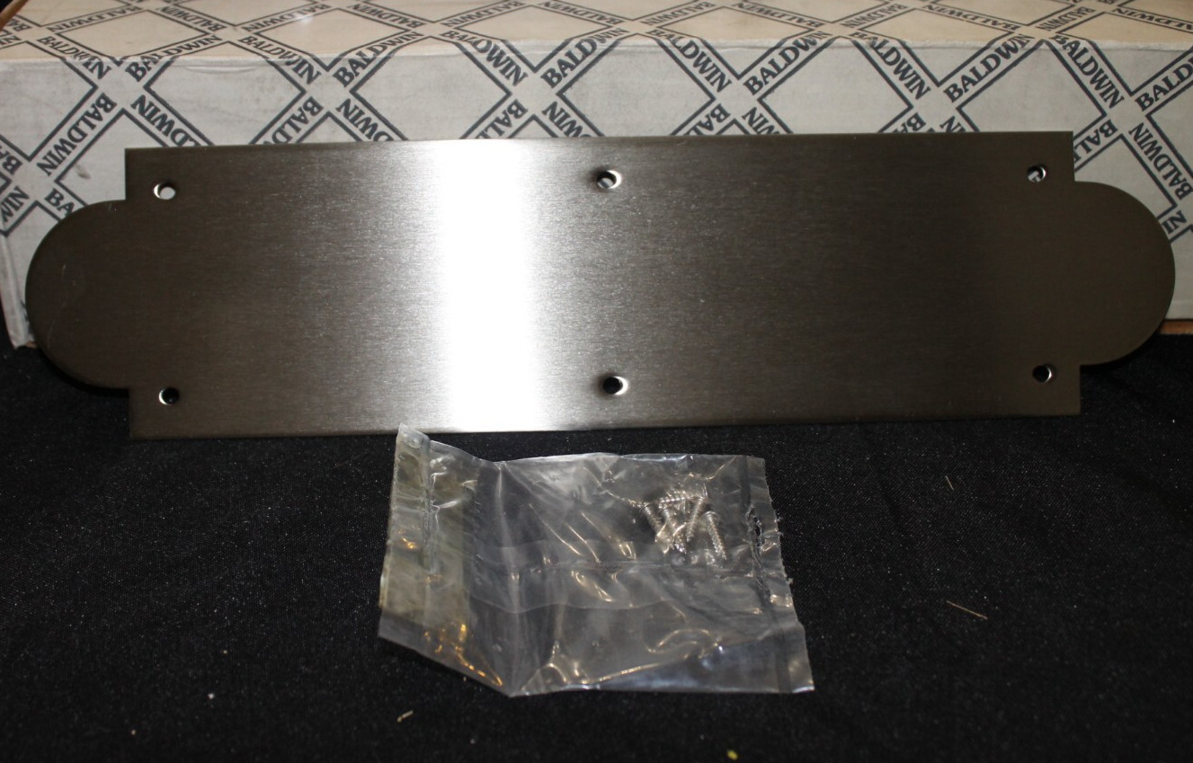 Baldwin Hardware Door Push Plate 2264-150 Arched Satin Nickel 3.5 x 14 NEW!!