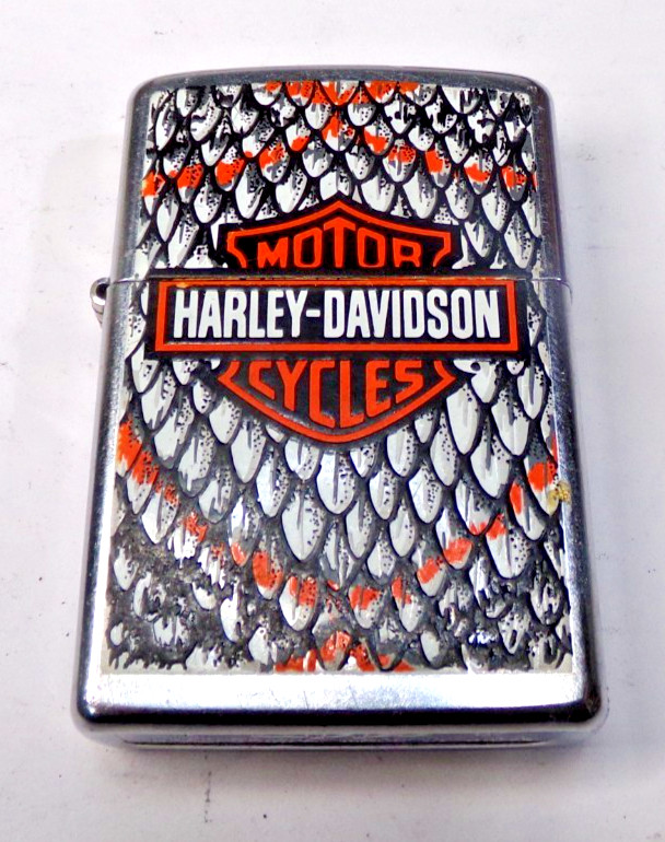 Vintage ZIPPO LIGHTER - 2007 HARLEY DAVIDSON Snakeskin Zippo Lighter NICE!