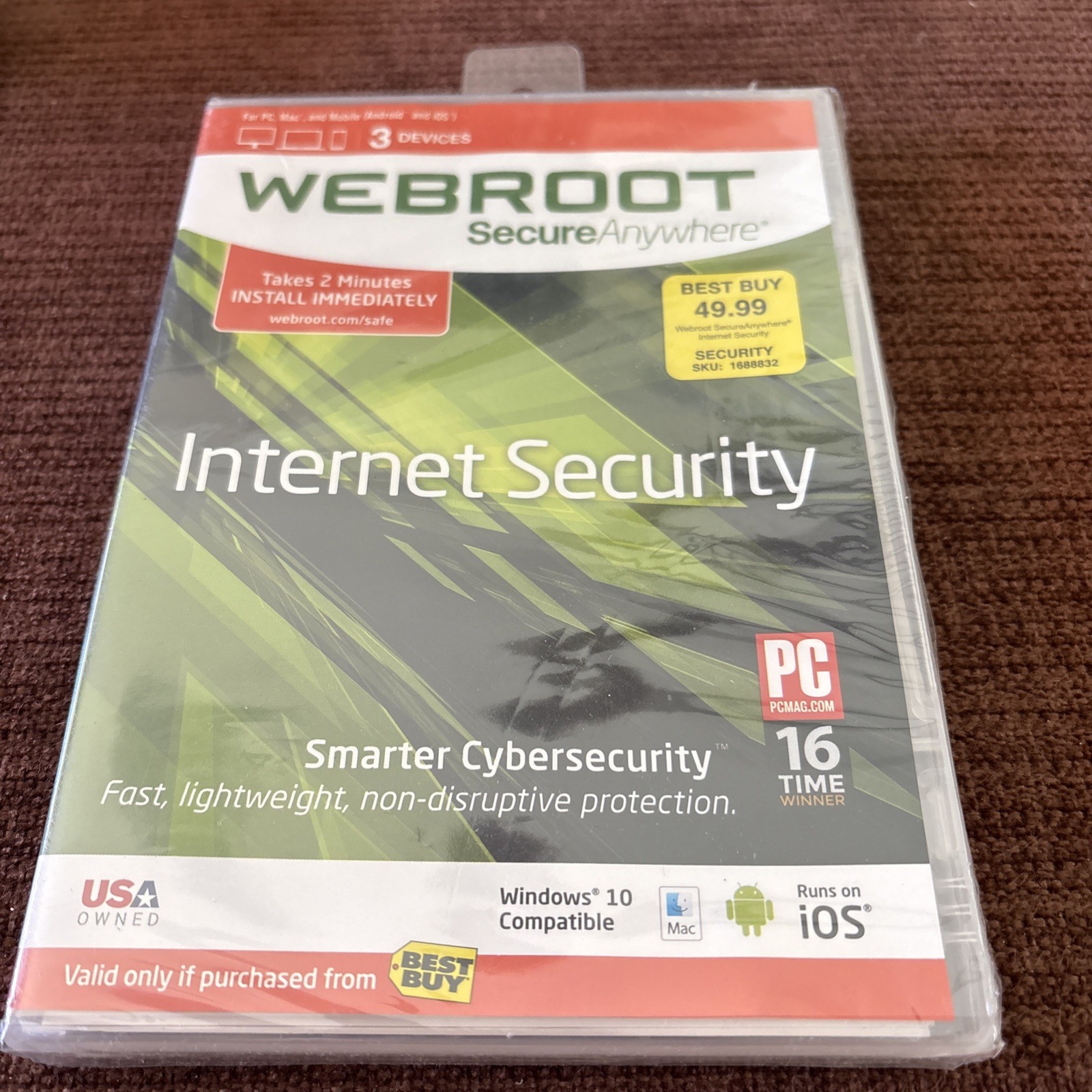 Webroot SecureAnywhere Internet Security 3-Device | NEW Sealed | Key Code