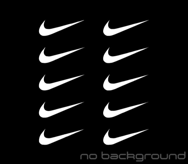 Set of 10 Nike swoosh vinyl decal sticker party decal color size choice.