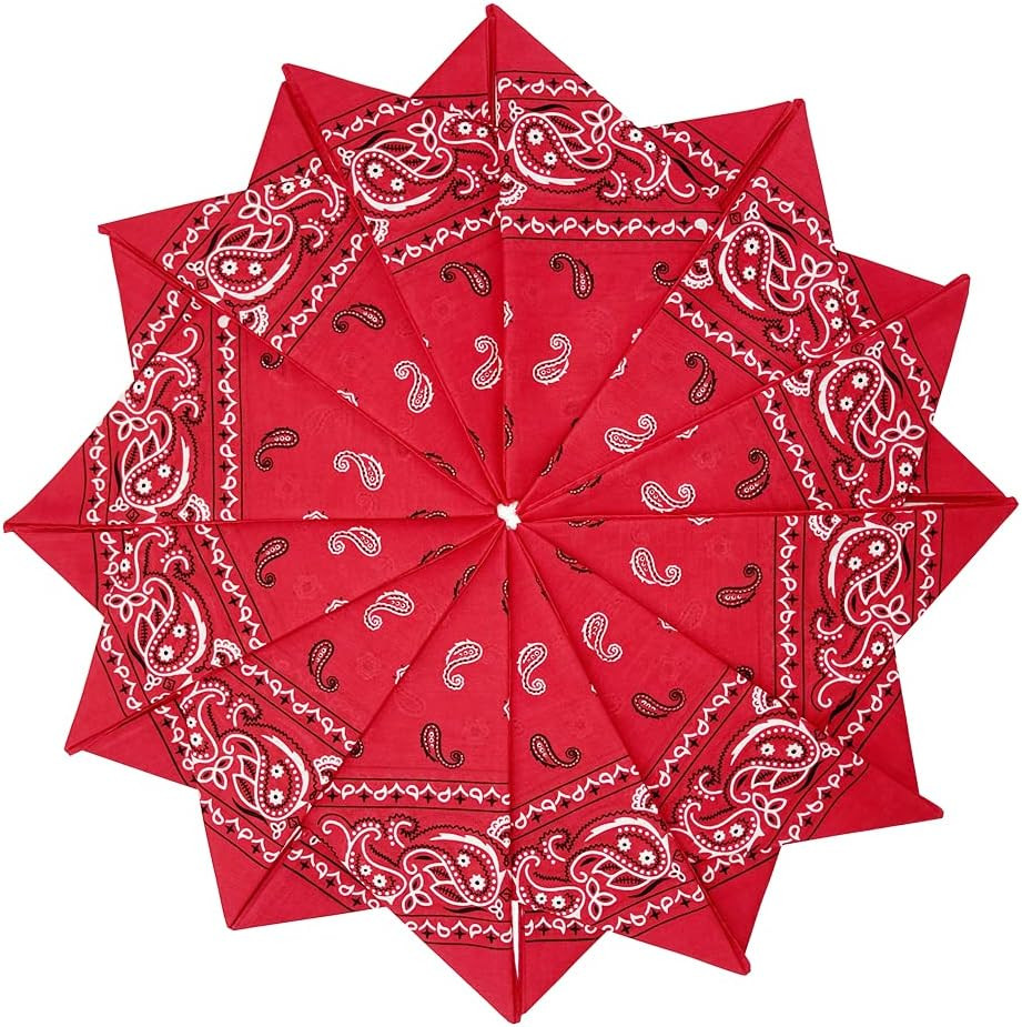 Bandanas 3 pack 6 pack 12 pack 22 inch Cotton Paisley Kerchiefs for Men and Wome