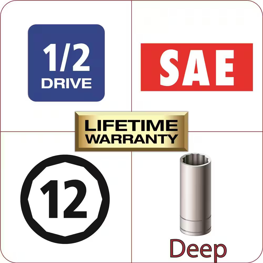 1/2 In. Drive Deep 1-1/16 In. Socket (12-Point)