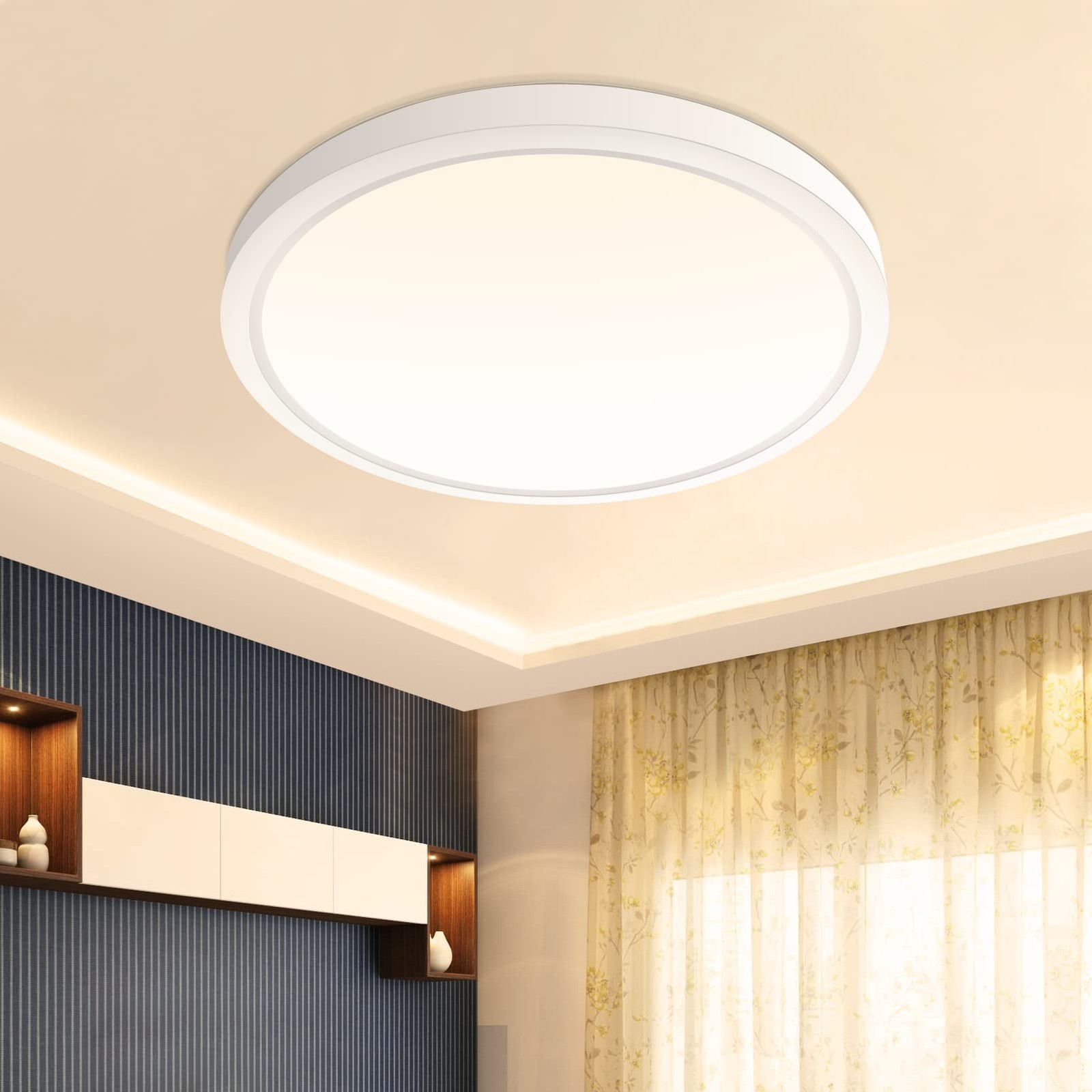 inShareplus 9inch LED Flush Mount Ceiling Light Fixture, 9inch, Warm White