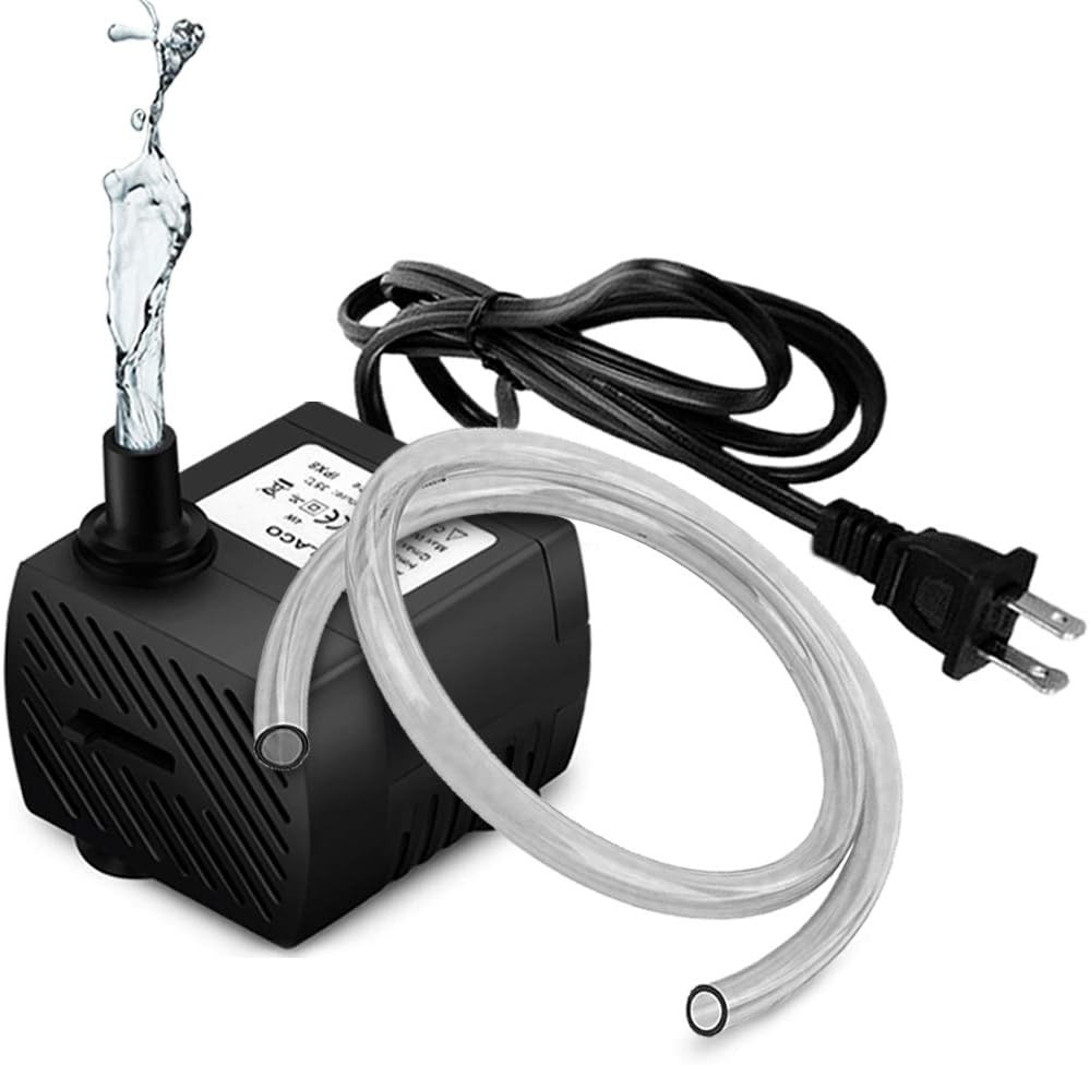 95GPH 5W Mini Water Pump with 3.3 Ft Tubing | Submersible Pump for Aquarium Fish