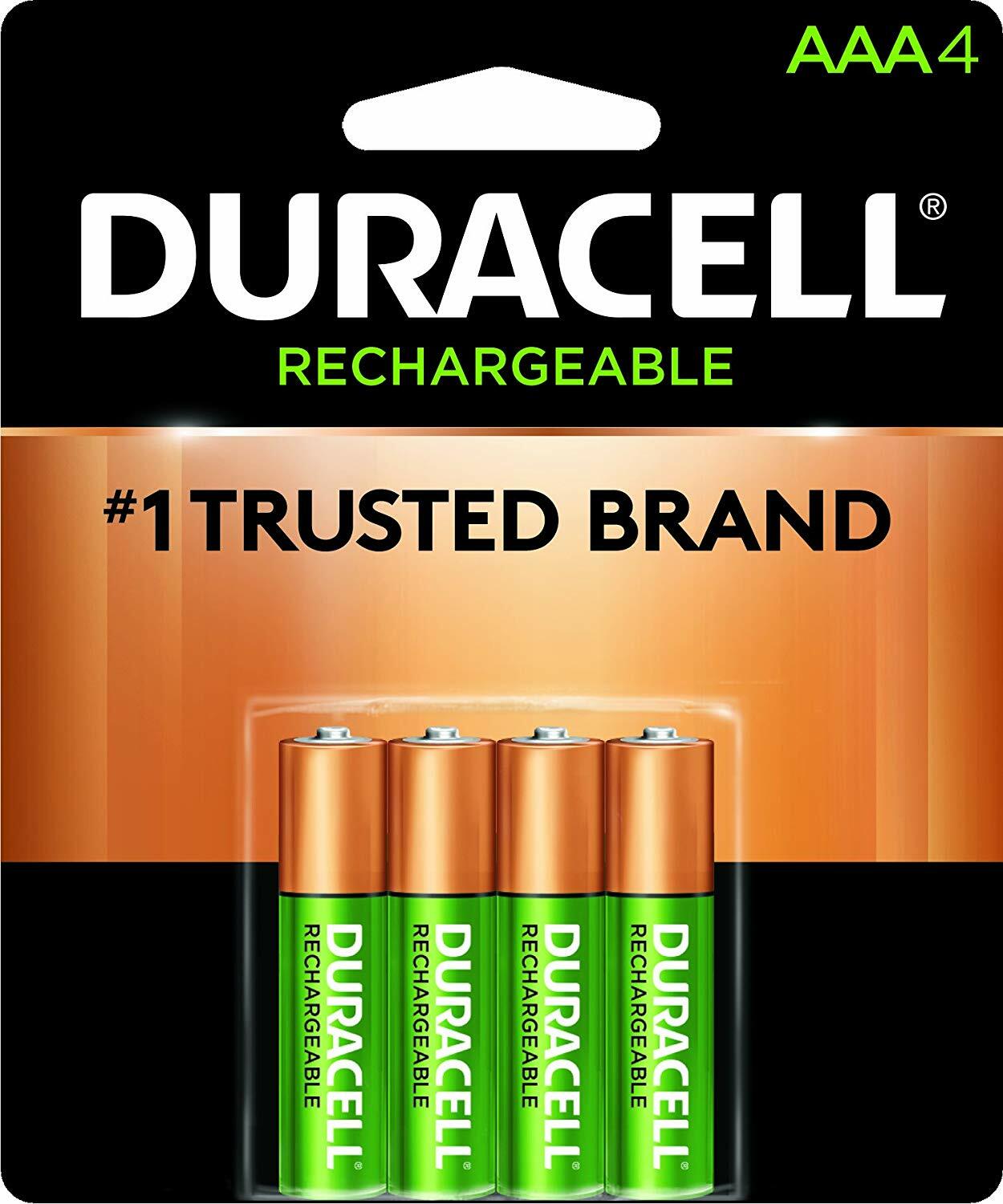 Duracell Rechargeable AAA Batteries 4 Count