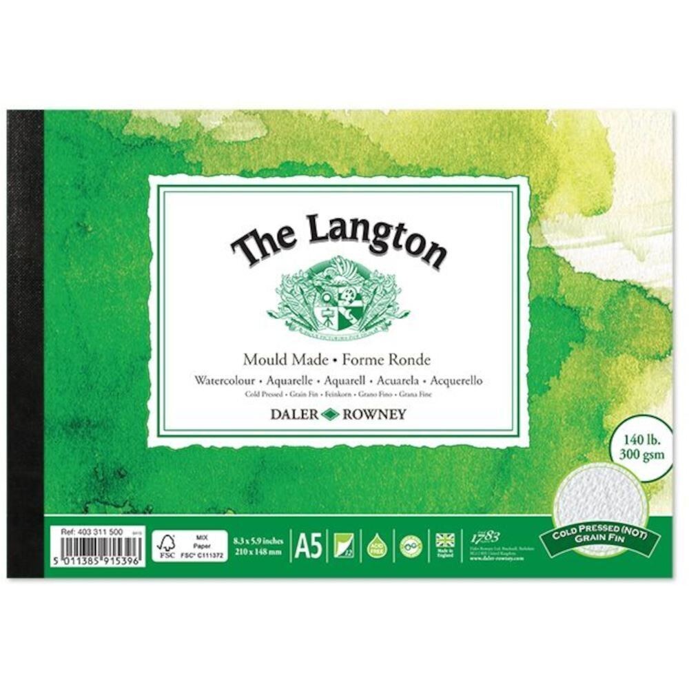 Daler Rowney Langton Watercolour Pad - 140lb / 300gsm - Cold Pressed / NOT - A5