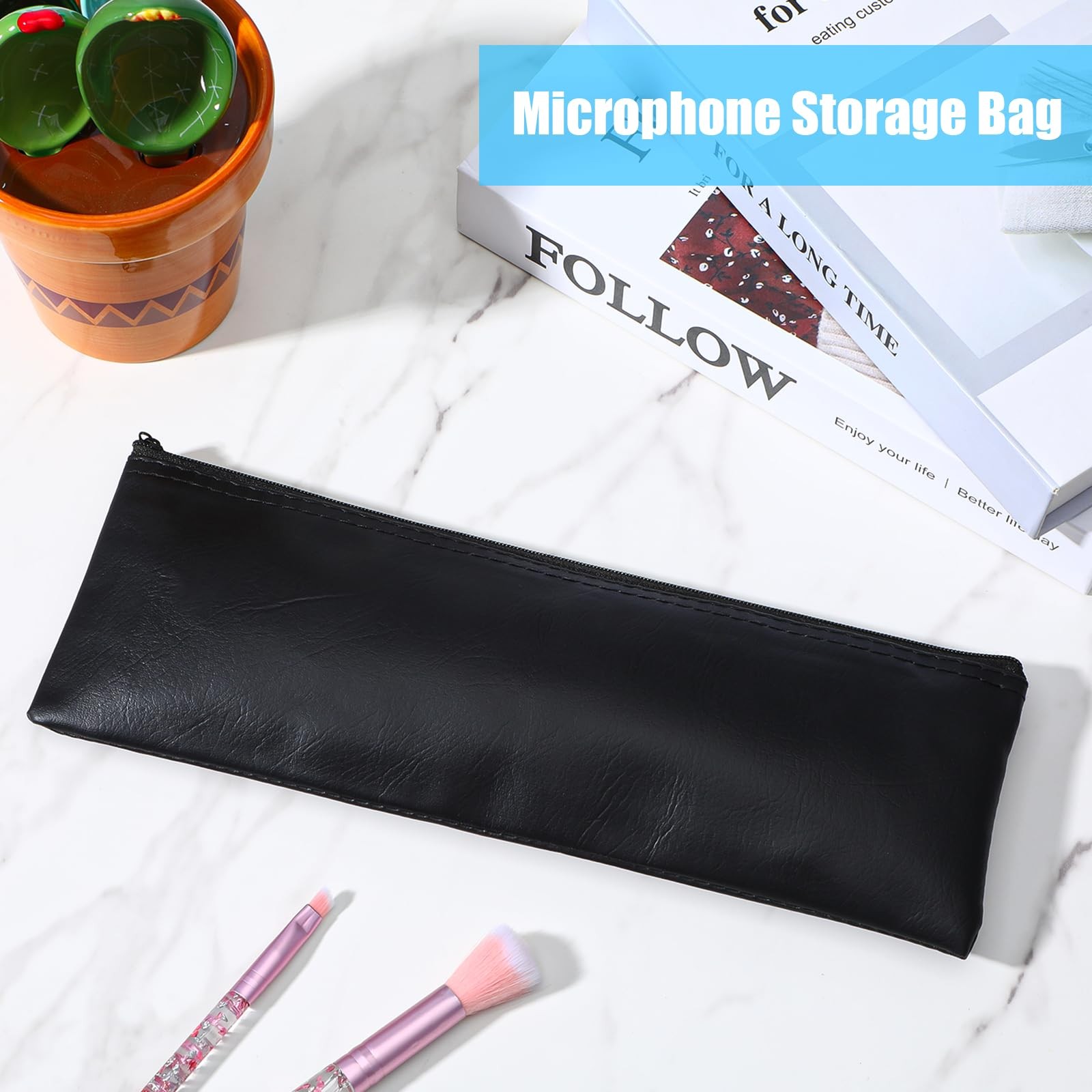 2 Pack Microphone Bags, Black Microphone Case for Wireless