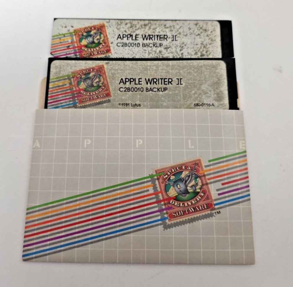 Apple Writer II Backup Disks - Tested with original sleeve