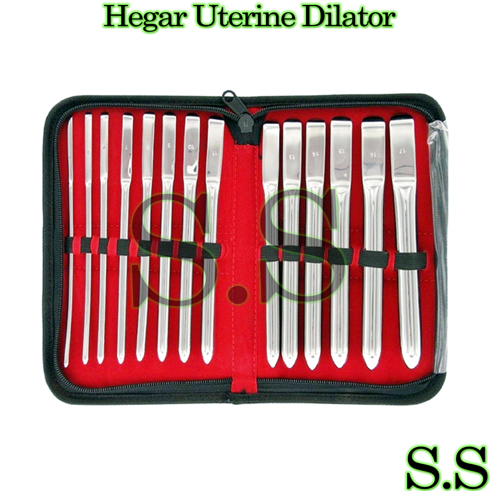 14 Pieces Set Of Hegar Uterine Dilator Sounds Single Ended .