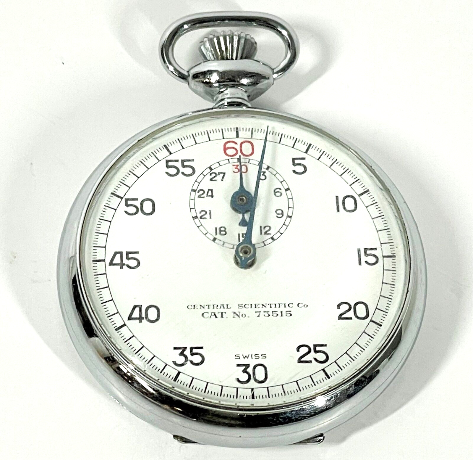 Vintage Central Scientific Jules Racine Swiss 7 Jewel Model 73515 Stop Watch
