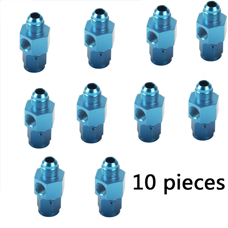 Nitrous Adapter With 1/8 NPT Ports For Gauge Paurge-4AN Male To -4AN 10pieces