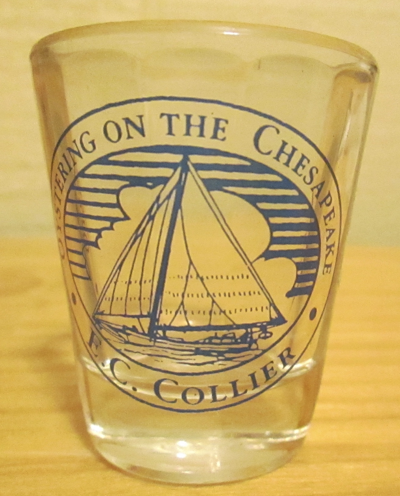 Pre-Owned E.C. Collier Oystering On The Chesapeake Clear Shot Glass