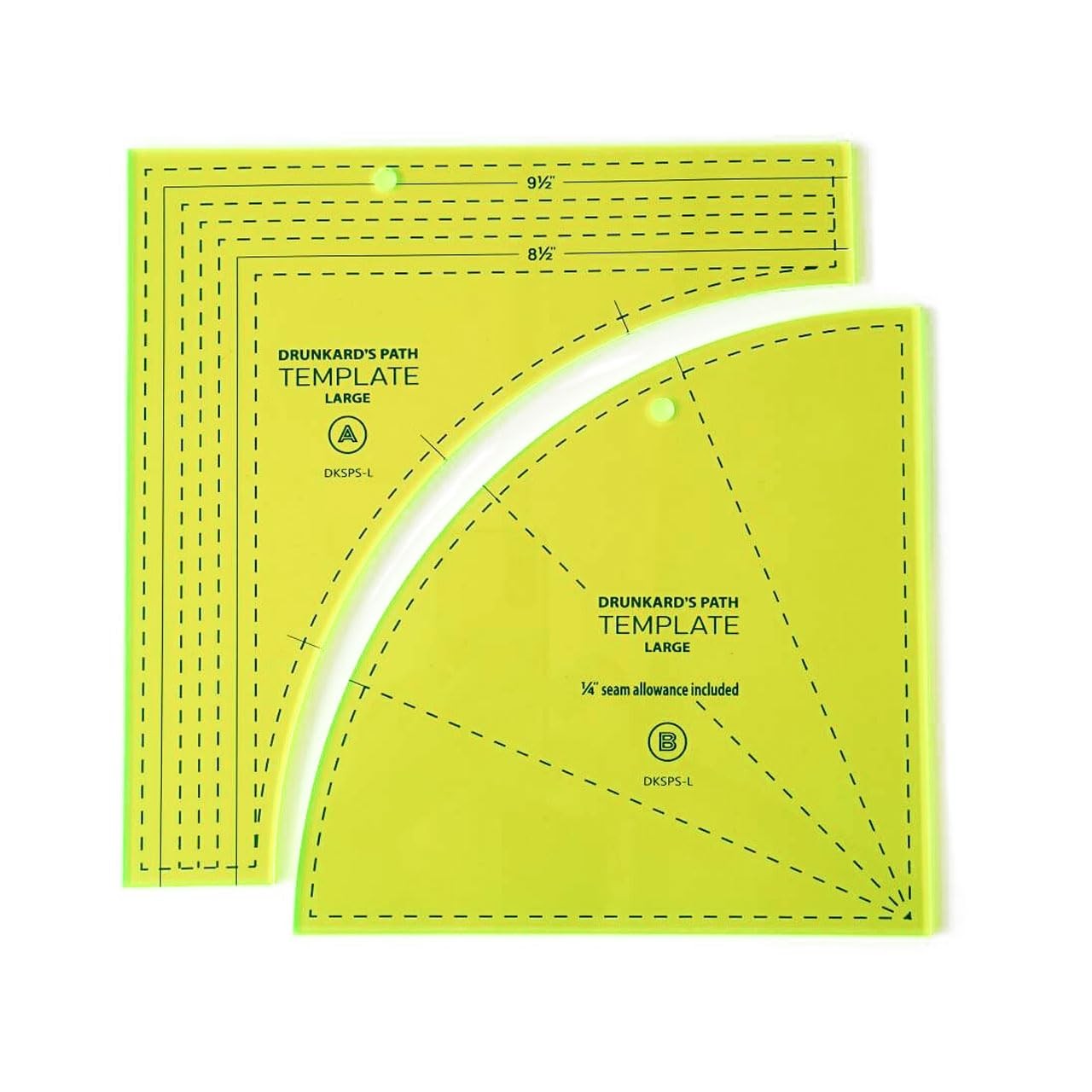 Drunkards Path Quilting Templates, Large Curved Acrylic Tools for Cutting Circle