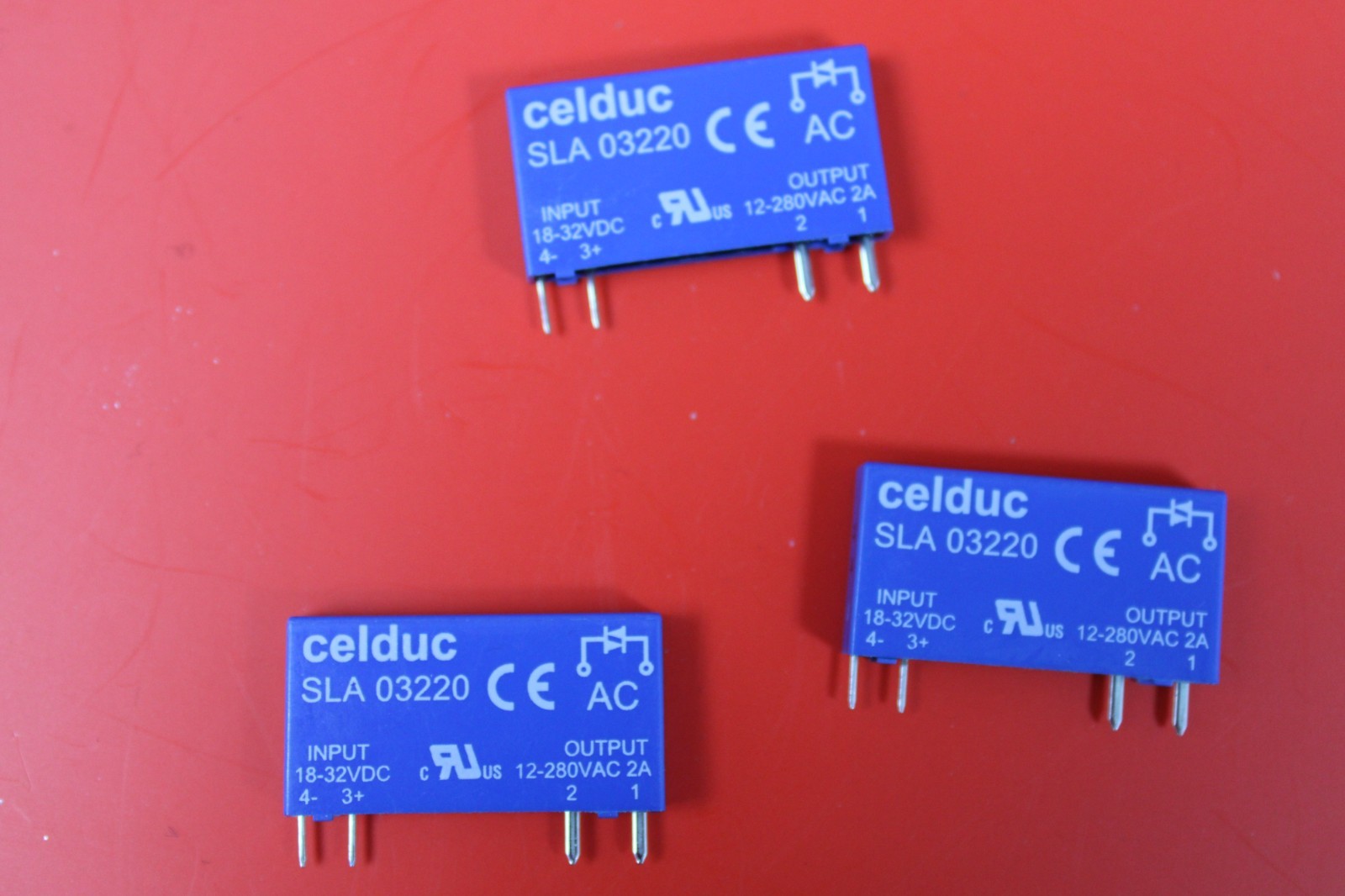 QTY 3 LOT CELDUC SLA03220 solid state relay SSR NEW  18-32VDC / 12-280VAC 2A USA
