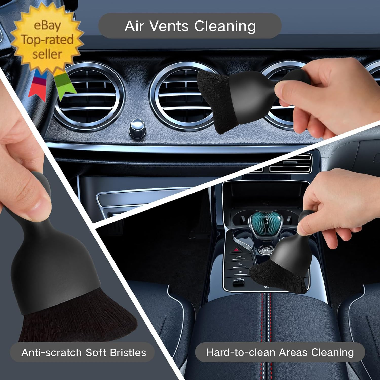 10Pcs Windshield Cleaner Tool, Car Window Cleaning Wash Kit with 4 Reusable Micr