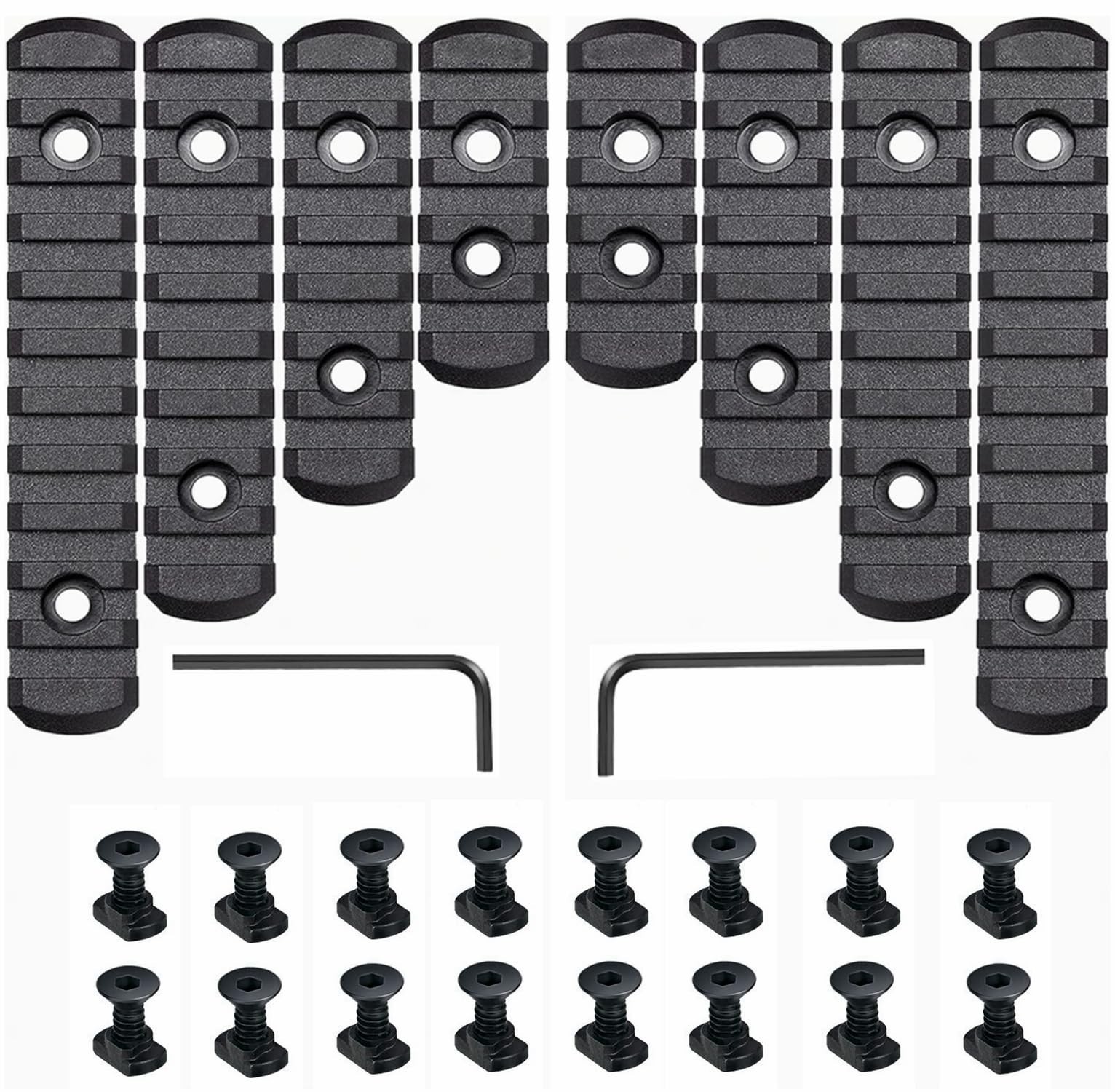 8 Pack Picatinny Rail Polymer Picatinny Rail Single Picatinny Rail, 5 5 7 7 9...