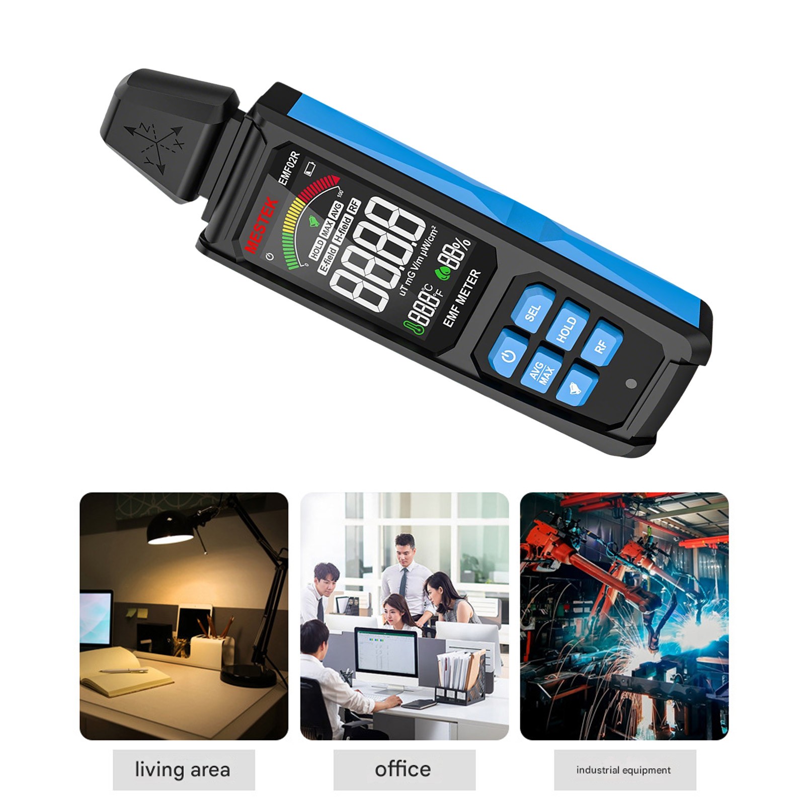 Emf Meter High Frequency Electromagnetic Field Radiation Detector 30Mhz~8GHz