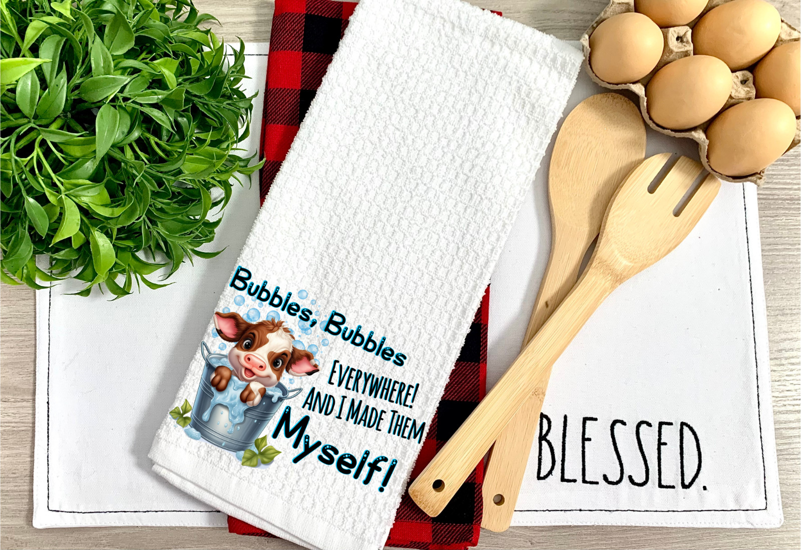 I Made Them Myself, Waffle Weave Dish/Tea Towel, Micro Fiber, 16x24" (T285)
