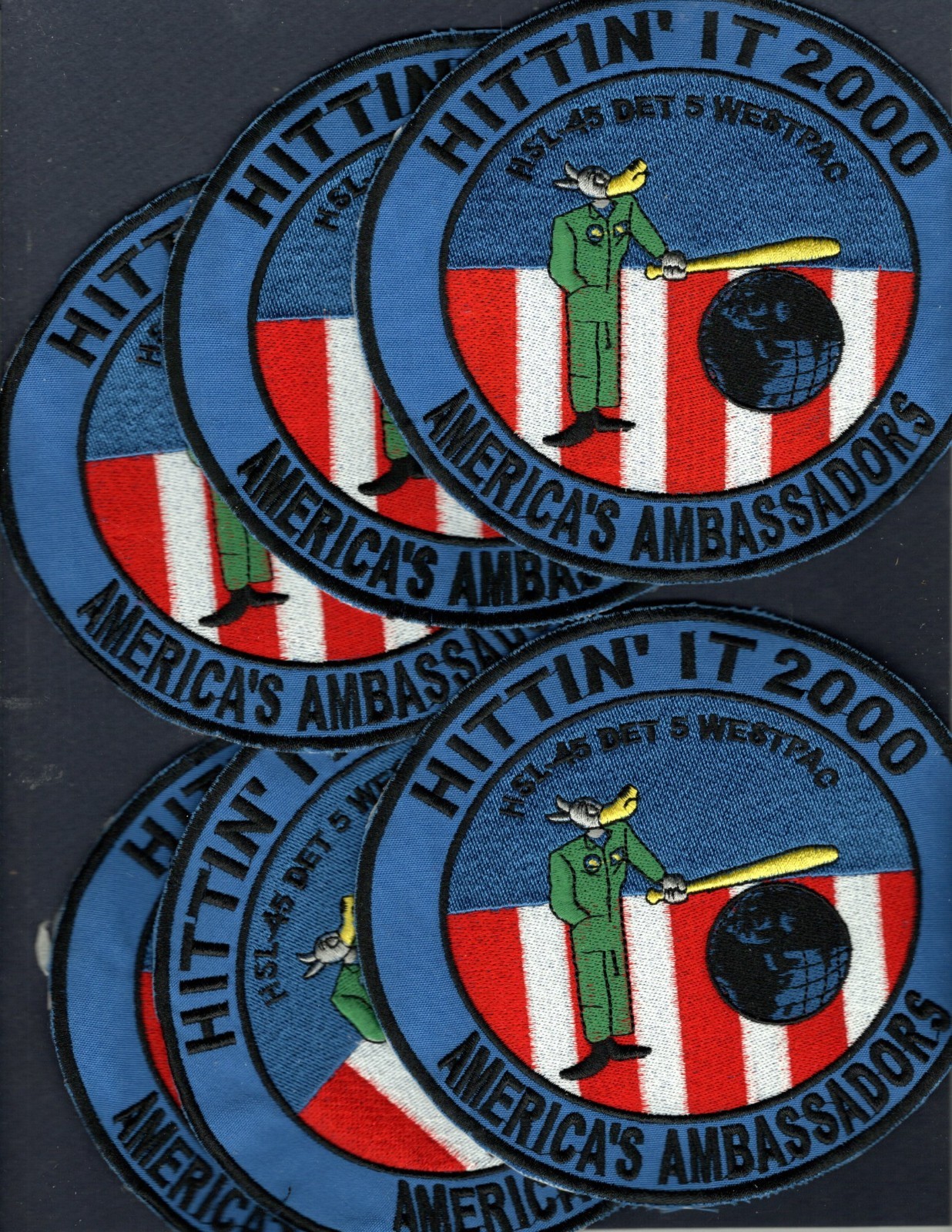 Dealer Lot HSL-45 WOLFPACK DET 5 WESTPAC 2000 US NAVY Squadron Patch Set of 6