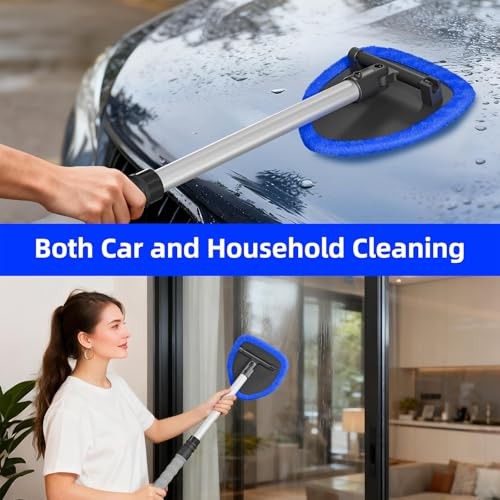 Windshield Cleaning Tool, Car Window Cleaner Windshield Cleaner with 4 Blue
