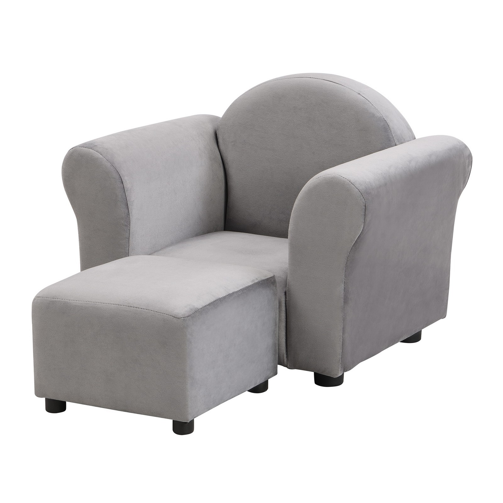 Boy Girl Toddler Kids Sofa with Ottoman Velvet Upholstered Lounge Sofa Armchair
