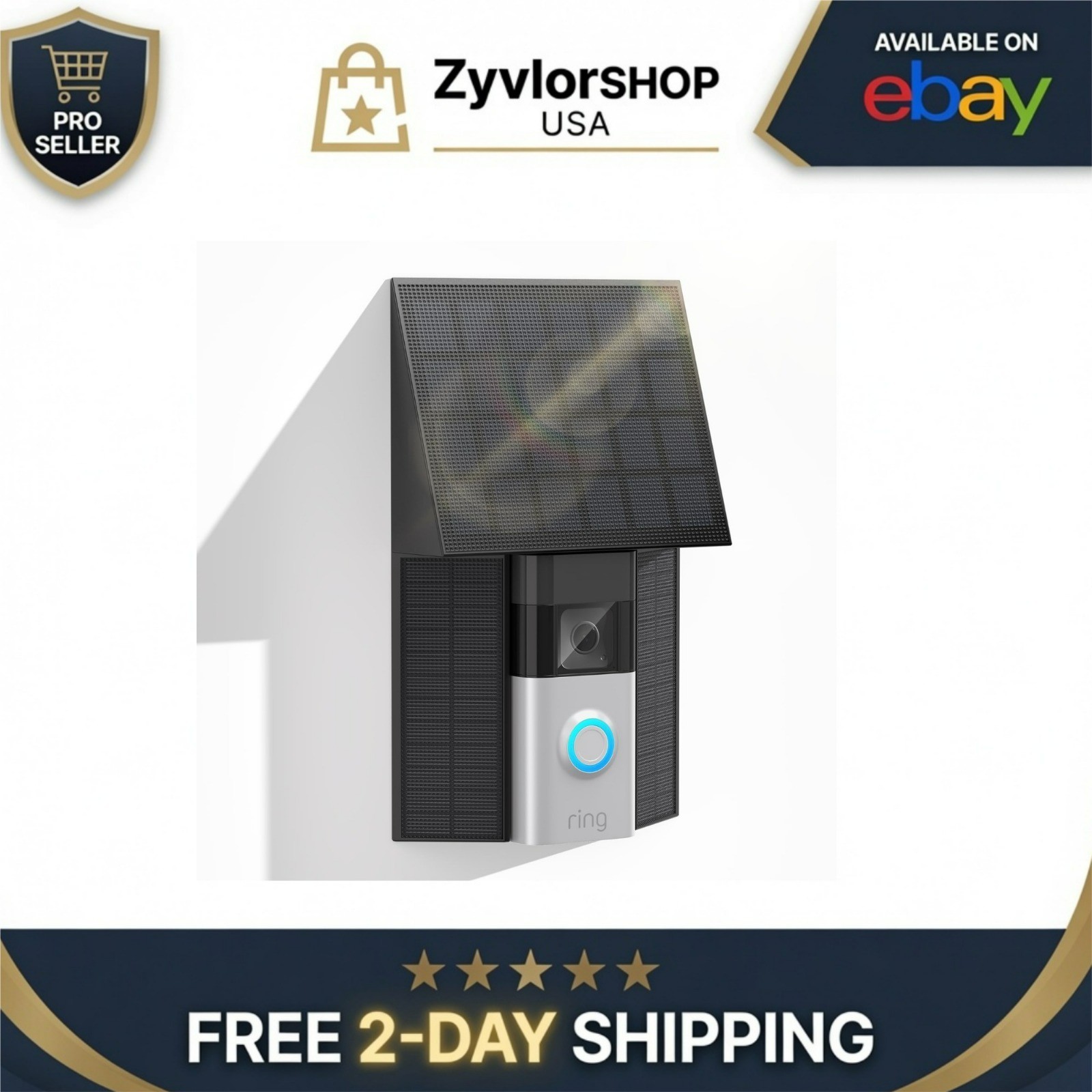4W Solar Charger for Ring Battery Doorbell - Waterproof Solar Panel