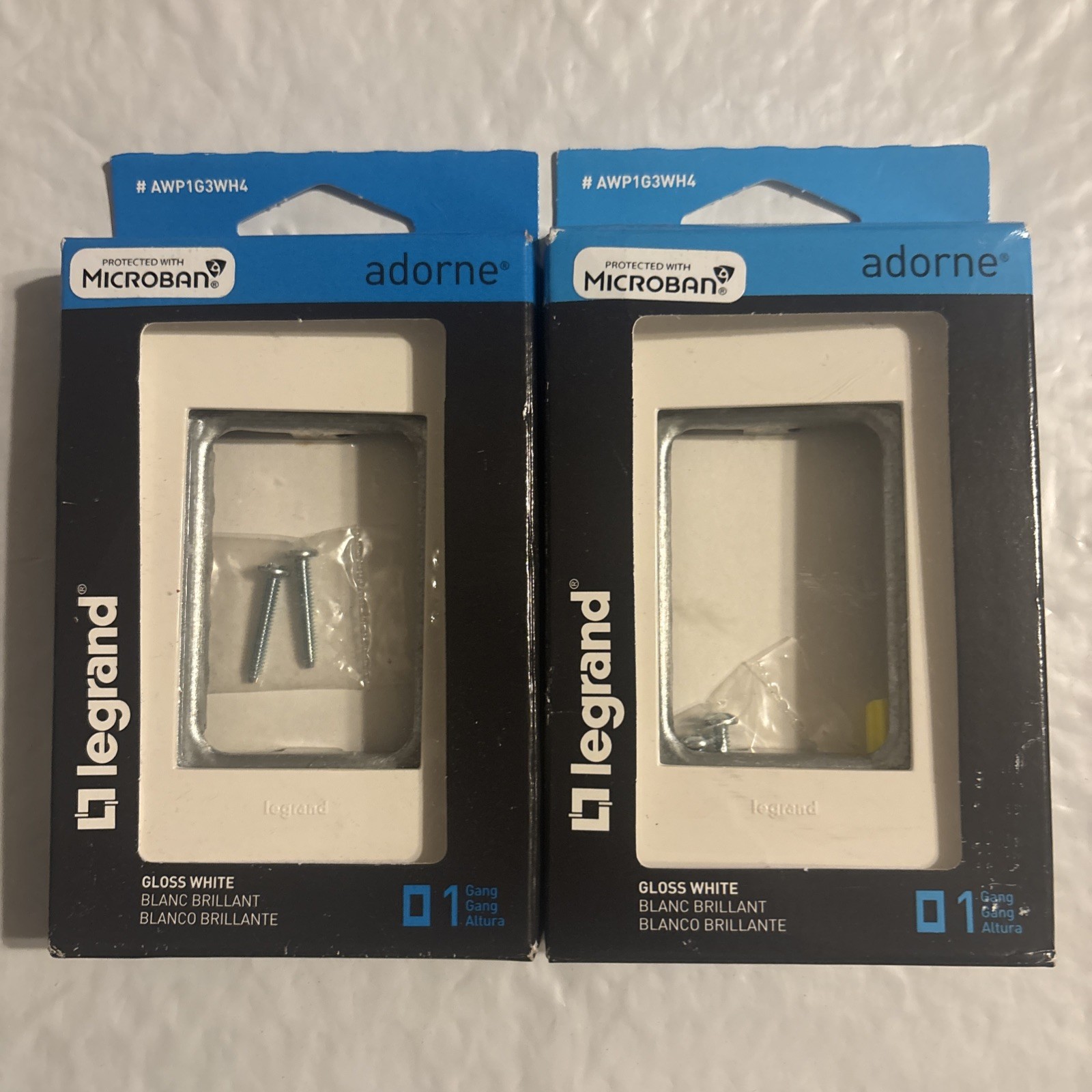 Quantity Of 2: Legrand adorne Gloss White Screw less Wall Plates With Microban