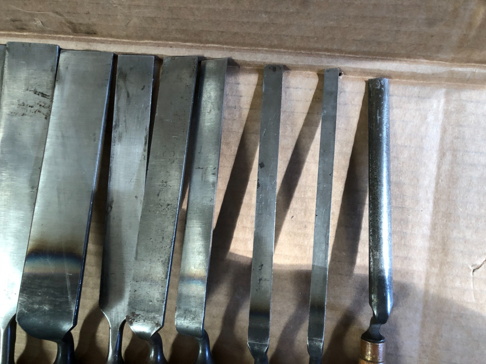 Graduated Cranked Neck Set of 10 Buck Bros Gouges Tang Chisels