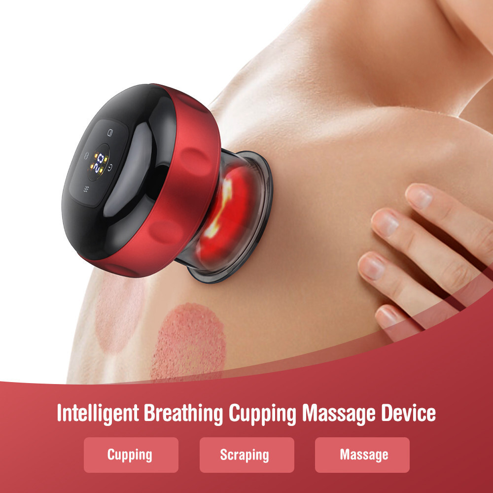 Electric Vacuum Cupping Heating Suction Cup Body Scraping Massage Therapy Device