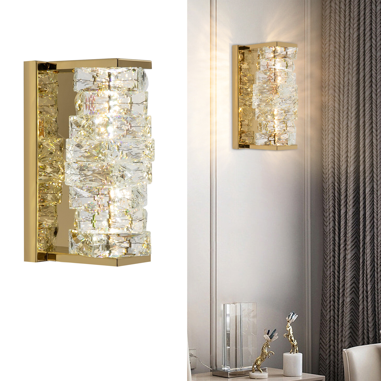 Crystal Wall Light, Modern Golden LED Wall Lamp, LED Wall Light Fixtures NEW