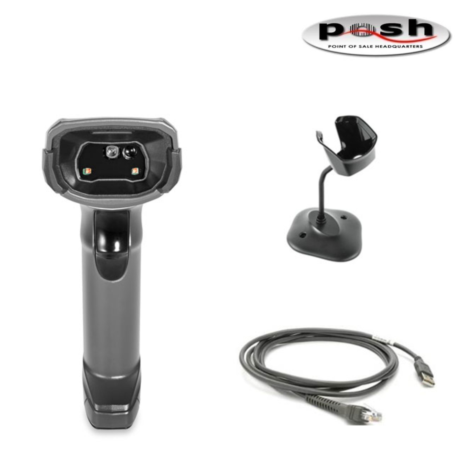 NEW Zebra DS8108-SR 2D Barcode Scanner USB Kit w/ Stand Black