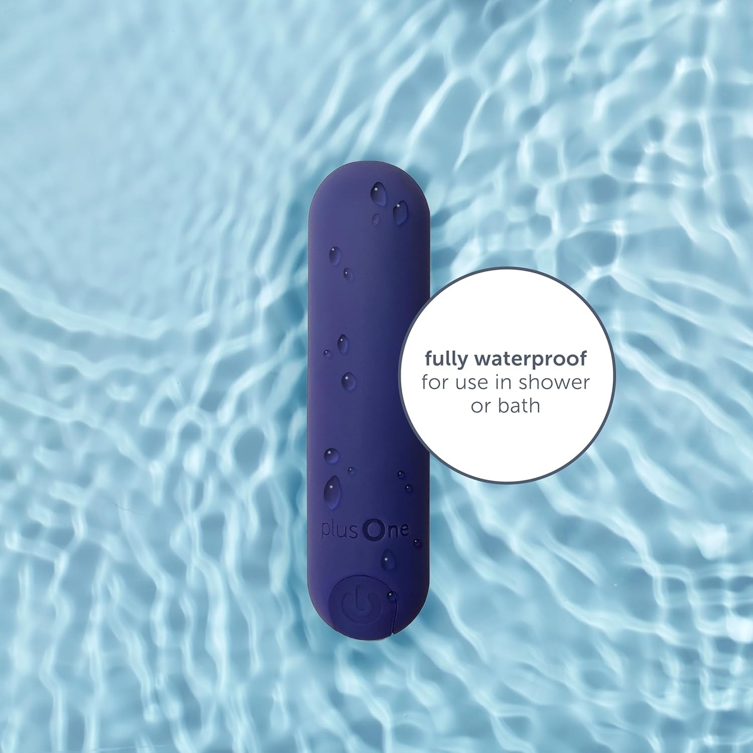 plusOne Vibrating Bullet Soft Touch Massager, 10 Vibration Settings, Waterproof