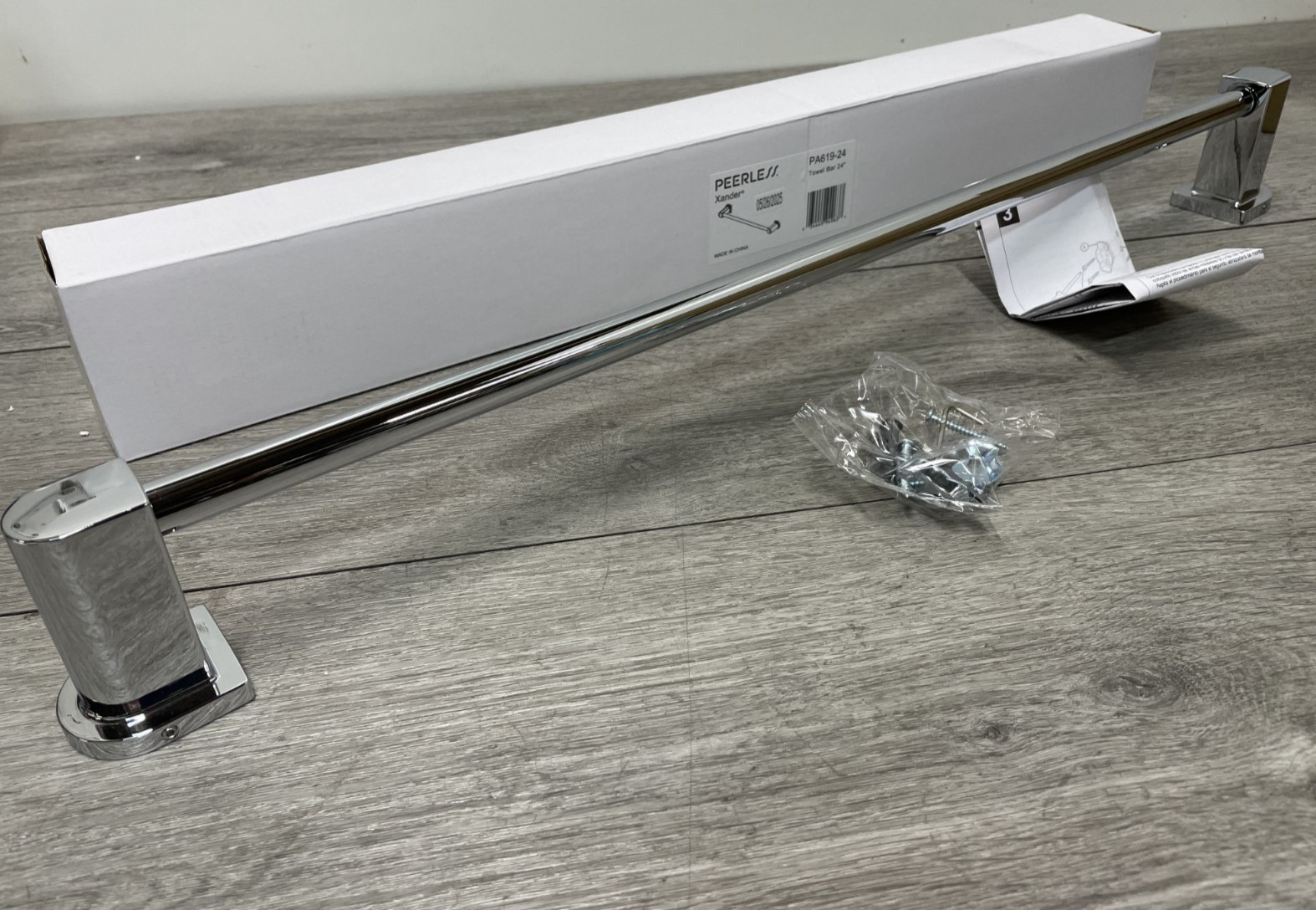 LOT OF 3   Peerless PA619-24   Xander 24 inch Towel Bar - Chrome *READ*