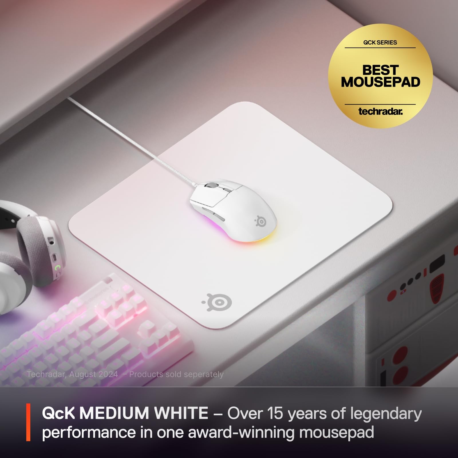 SteelSeries QcK Gaming Mouse Pad - Micro-Woven Surface - Optimized Tracking